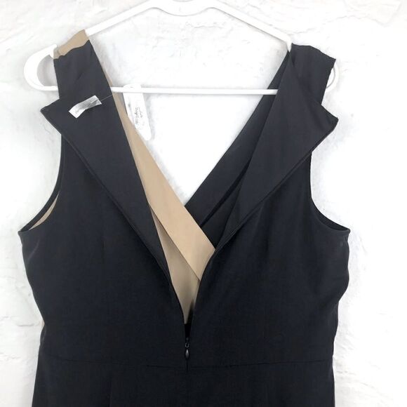 Charming Charlie Black Tan Cross Front Wrap style Pencil Dress NEW - Picture 6 of 9